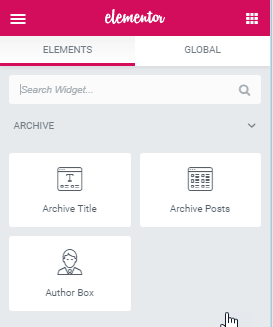 elementor archive widgets