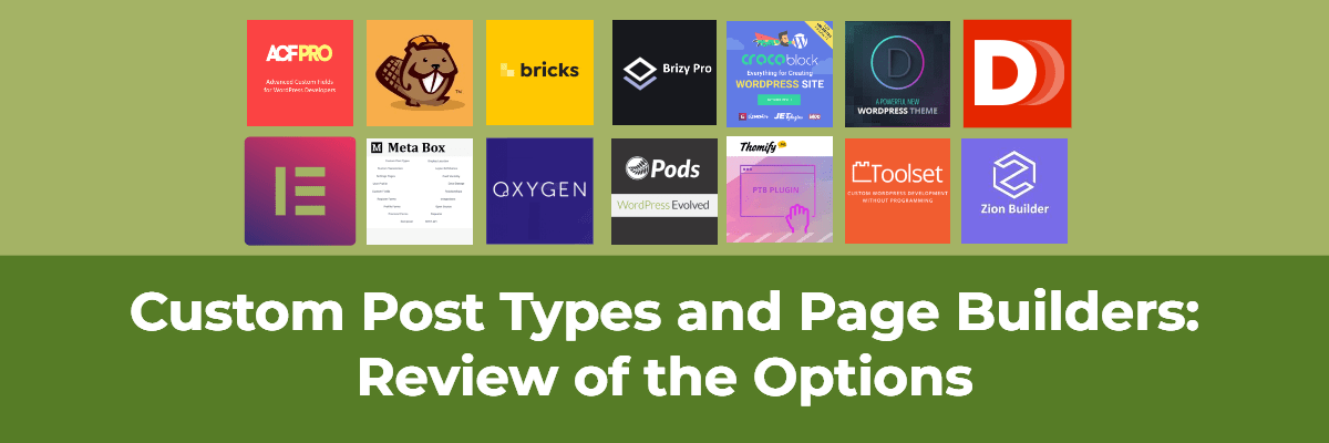 custom post types and page builders review of the options