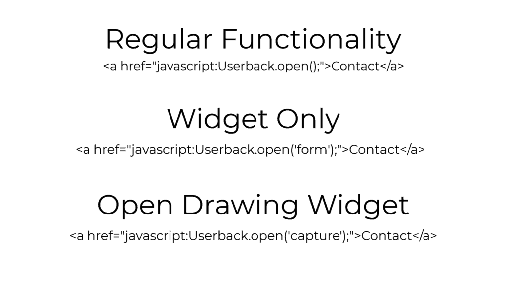 userback javascript options