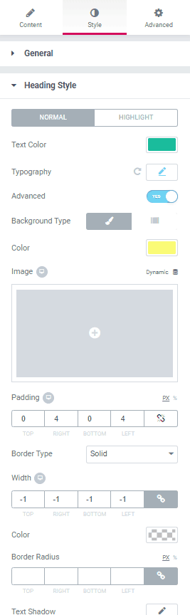 Ultimate Addons Dual Color Heading - Style Tab