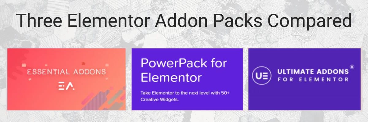 three elementor addon packs compared