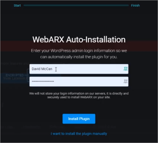 webarx auto install plugin