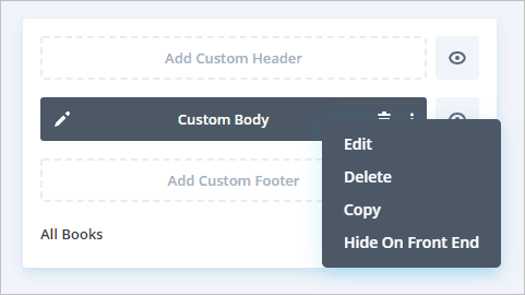 Divi custom template options