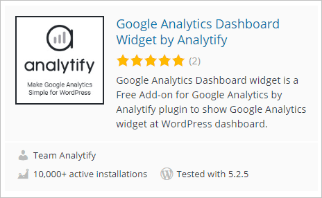 Analytify Dashboard Widget Summary Card