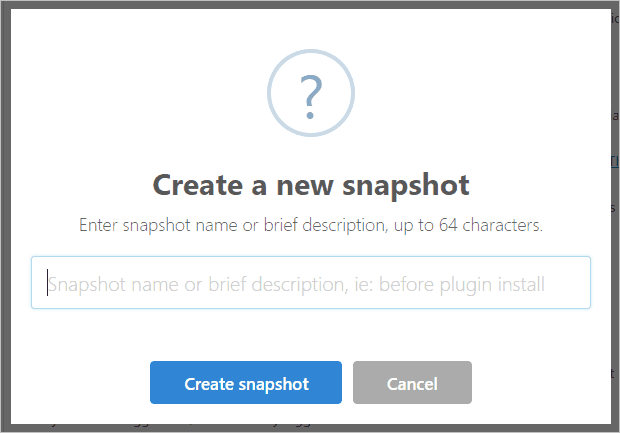 Create Snapshot Dialog