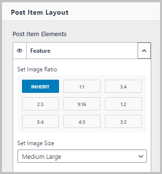 Featured Image Settings