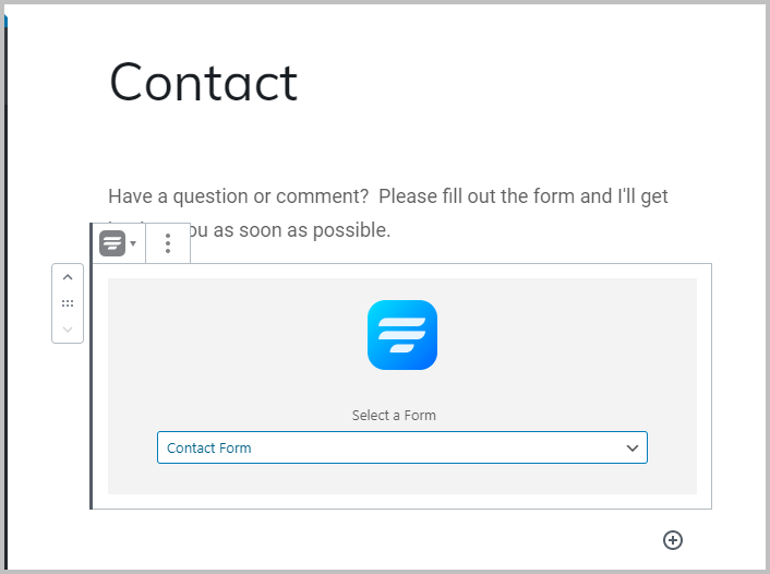 Fluent Forms Form Selected