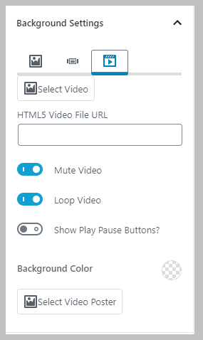 Background Video Options