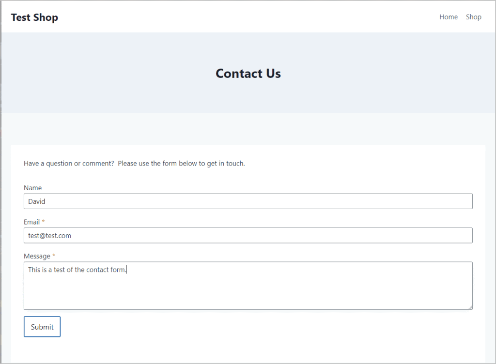 Filling Out The Contact Form
