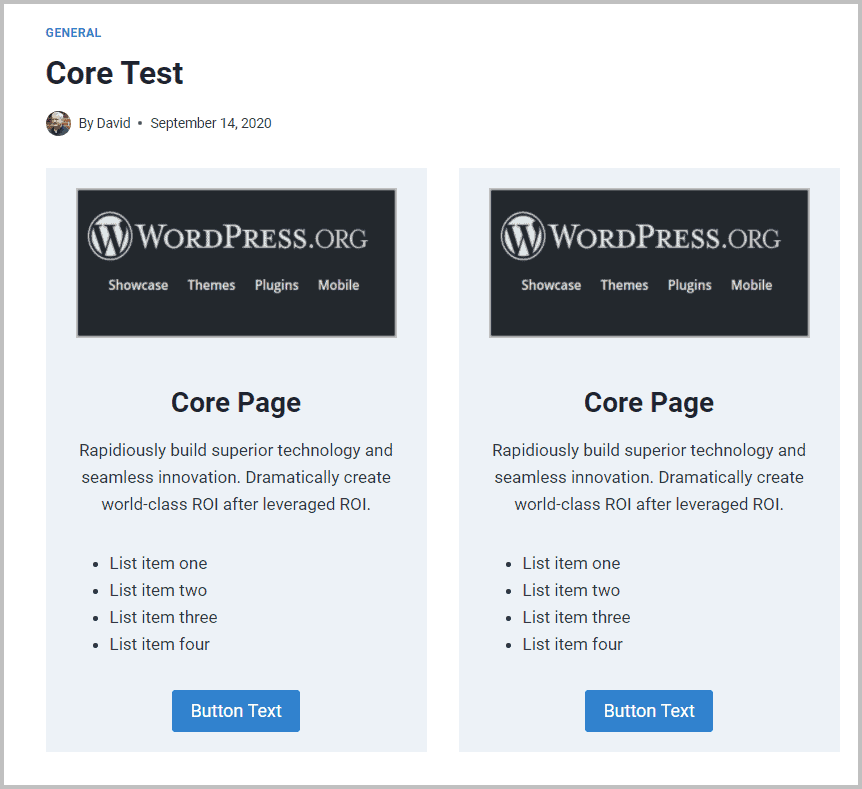 Core Test On Front End
