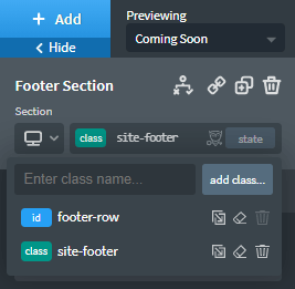 Footer Id And Class