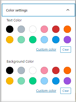 Gutenberg Color Palette