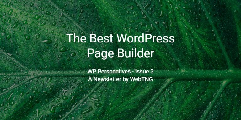 The Best WordPress Page Builder WP Perspectives Issue 3