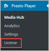 license menu option