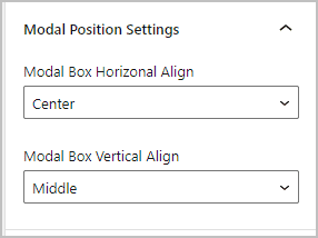 modal position settings