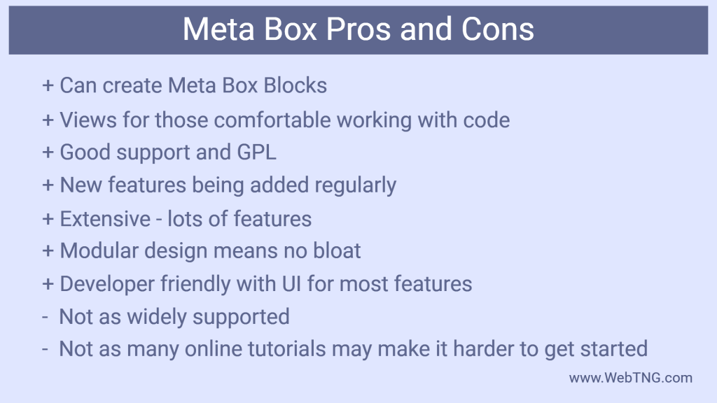 meta box pros and cons