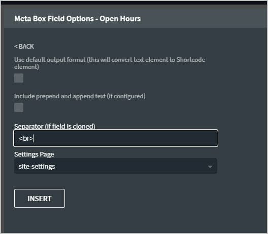 adding the open hours with a br separator