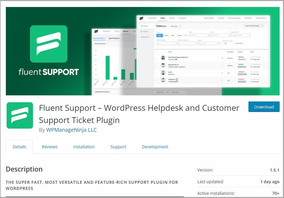 fluent support wordpress org