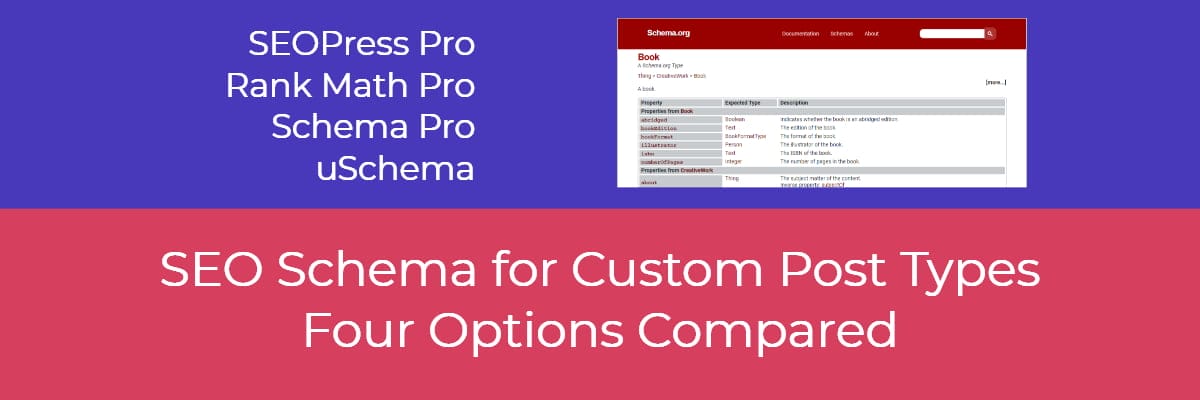 seo schema for custom post types four options compared