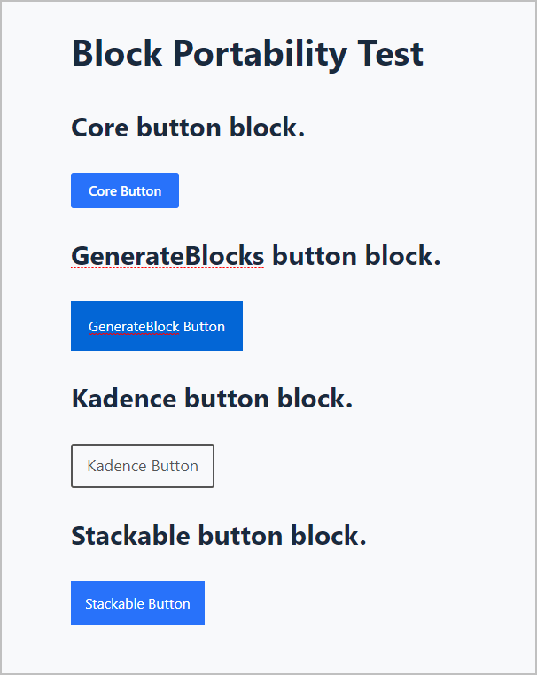 block portability test