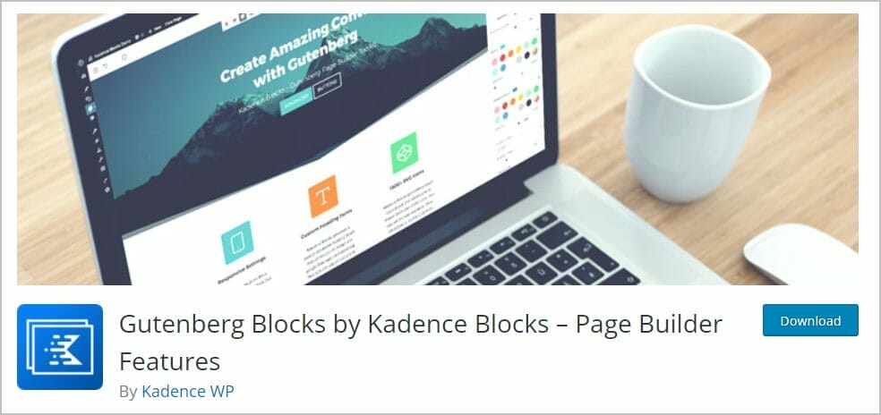kadence blocks on wordpress org