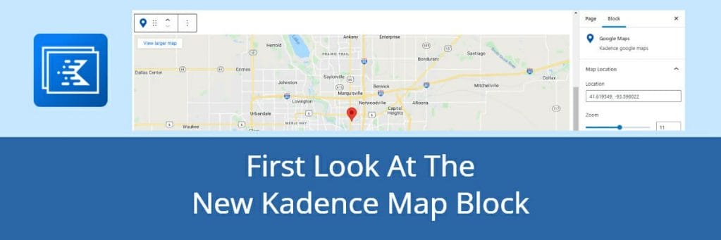 the new kadence map block