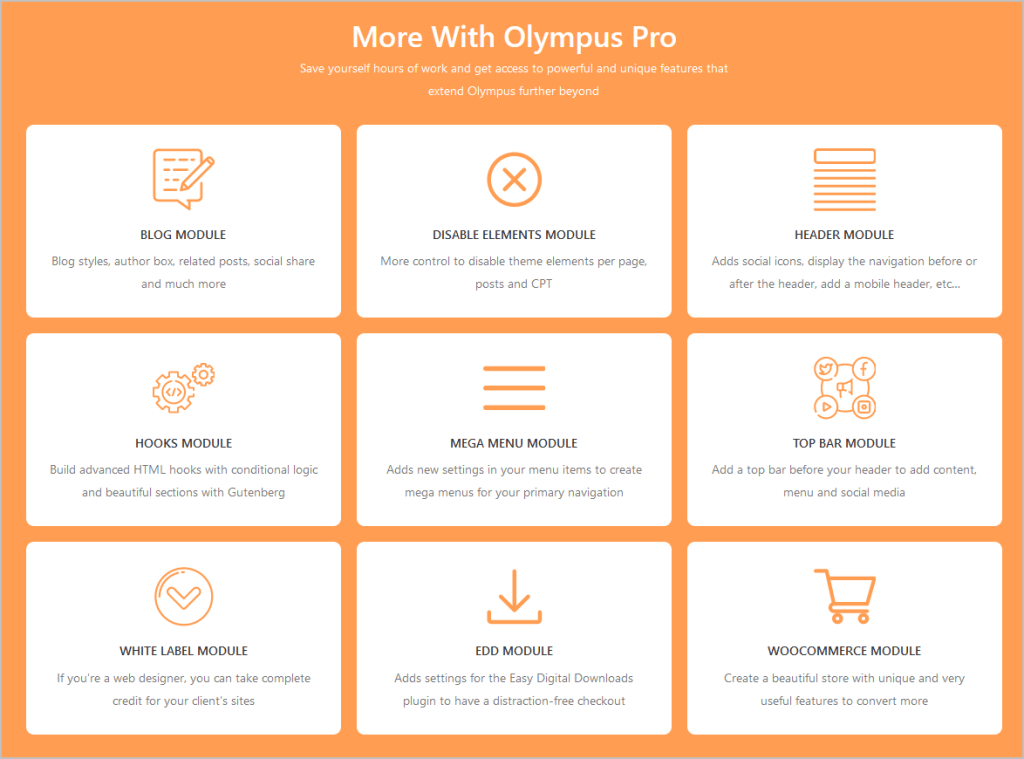 olympuswp pro features