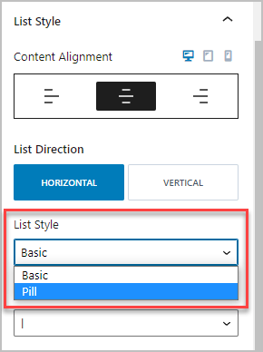 link style dropdown
