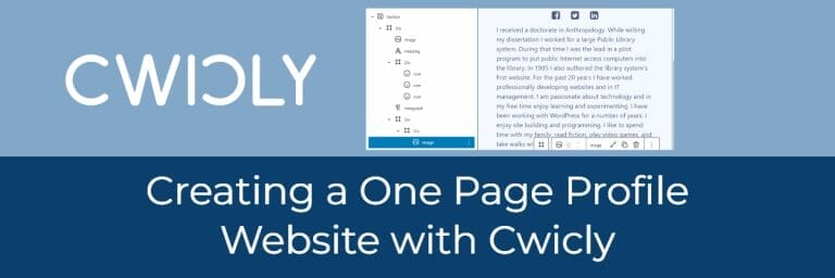 Making A One Page Profile Website With Cwicly