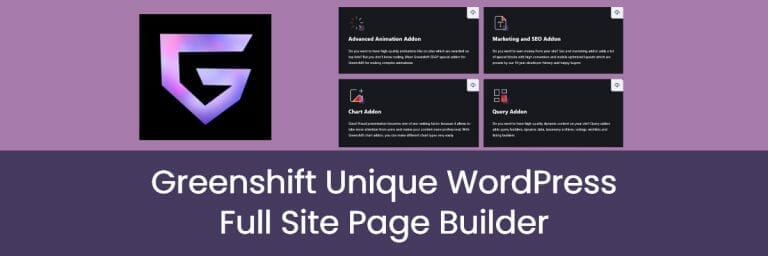 Greenshift Unique WordPress Full Site Page Builder